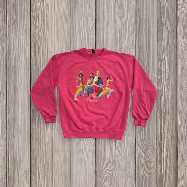 PROF "Dolphins" Pink Crewneck Shirt