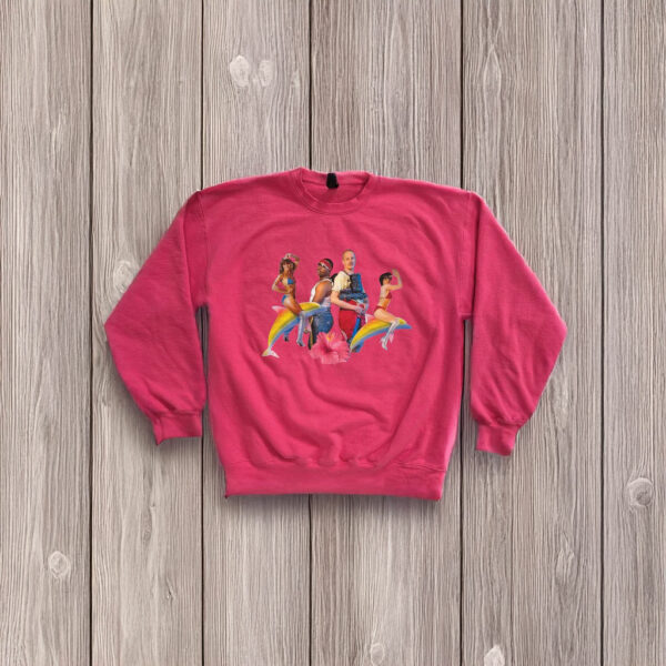 PROF "Dolphins" Pink Crewneck Shirt